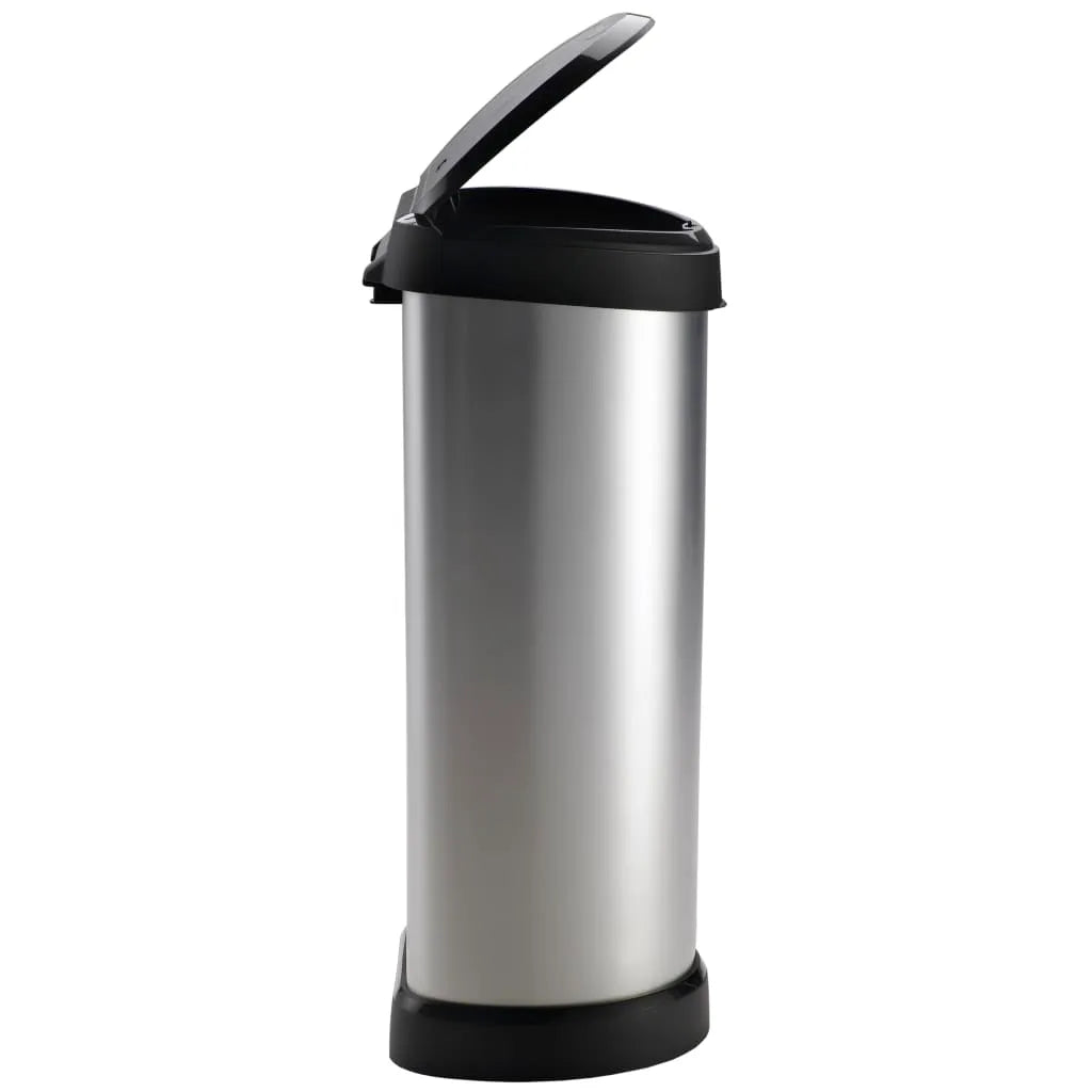  CURVER_DECOBIN Abfalleimer 40L Mit Drücker Silber Metallic_240641