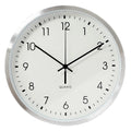  Wanduhr Analog Quartz Ø 25 Cm Ziffernblatt Zahlen Aluminium Silber Rund