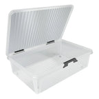  Deuba Aufbewahrungsbox Deckel Stapelbar Transparent Rollen Kunststoff BPA Frei Wohnzimmer Schlafzimmer Kinderzimmer 60L/30L, Volumen:30L