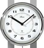  Atlanta 5105/19 Wanduhr Funk Funkwanduhr Mit Pendel Silbern Pendeluhr
