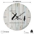  Wanduhr II "Nimm Dir Zeit..." Ø45cm Sinnspruch Uhr Designeruhr Vintage Shabby Chic Batteriebetrieben
