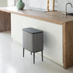  Brabantia Mülleimer Bo Touch Bin Platinum, 11 + 23 L