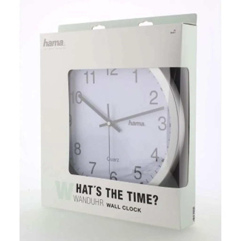  Hama Wanduhr CWA100 00186411 30cm Rund Analog Silber +Batterien