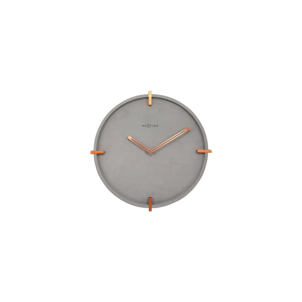  NeXtime Wanduhr NX3515 Mohawk Wall, Lautlos, Rund, ø 32cm, Grau, Beton, Rosegold