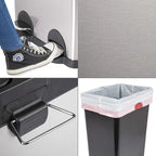  ONVAYA® Doppel Tretmülleimer Leo Edelstahl | 30L Mülltrennsystem Für Die Küche | Duo Abfalleimer In Silber & Schwarz | Müllbehälter 2X 15L