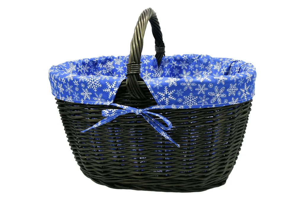  MyBer Einkaufskorb Weidenkorb Flaschenkorb Geschenkkorb Geflochten Schwarz BTH 46/33/25-34cm Stabiler Tragekorb Aus Weide K1-113-S-SBWW