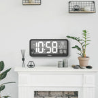  Digitale Uhr Mit Temperatuursensor 37x17cm Große Wanduhr Alarm LCD Display