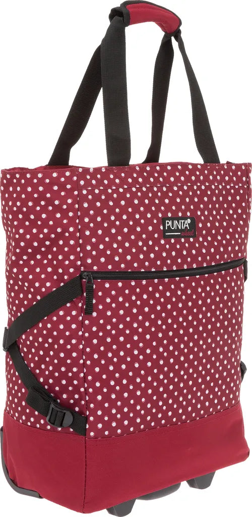  Einkaufstrolley Trolley Punta Wheel Einkaufsroller Einkaufswagen Shoppingtrolley Shopper EInkaufskorb Mit Rollen Und Gurten Trolly 10008-0220 Red Dots Punkte Rot + Bagboom Thermo TK Tasche