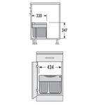  Hailo Mülleimer Küche, Einbau Ab 50 Cm Schrank, 3-fach Abfalleimer