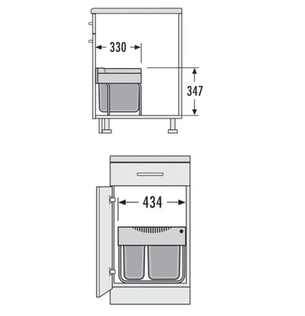  Hailo Mülleimer Küche, Einbau Ab 50 Cm Schrank, 3-fach Abfalleimer