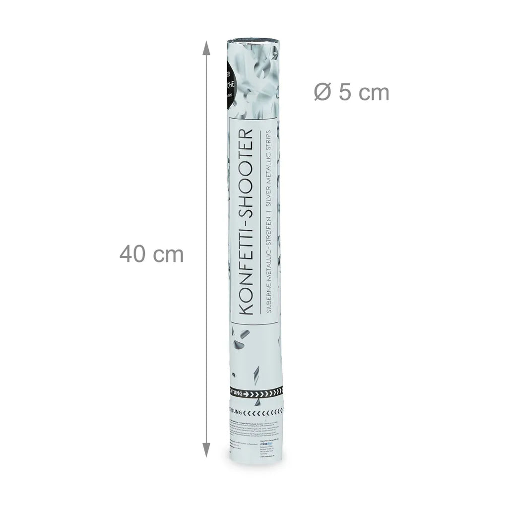  Relaxdays 10 X Party Popper 40 Cm Silber