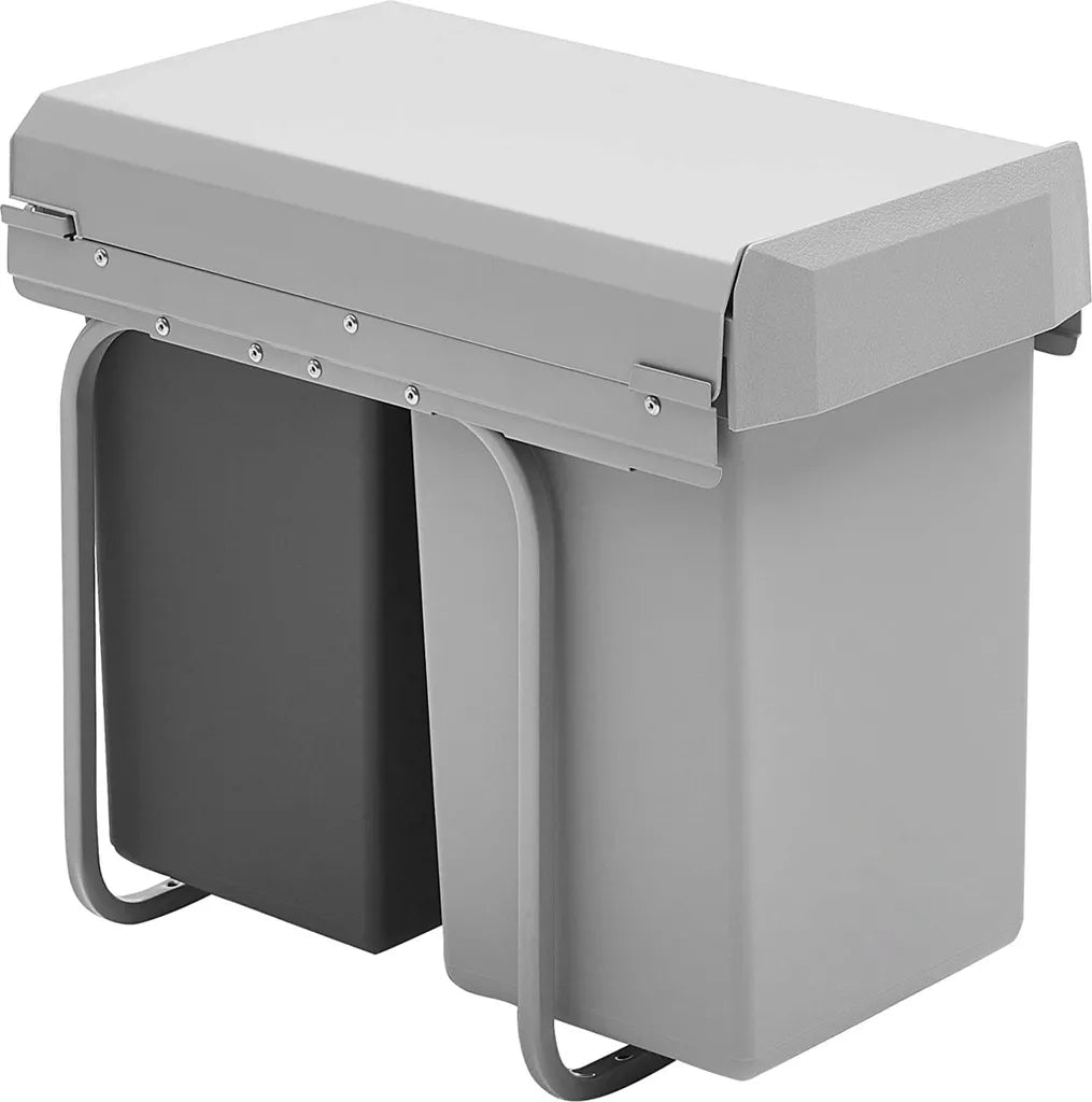  Wesco Einbau-Abfallsammler Double Boy - 30 Liter (2x15 Liter), Silber/anthrazit, Ab 30er Schrankbreite