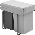  Wesco Einbau-Abfallsammler Double Boy - 30 Liter (2x15 Liter), Silber/anthrazit, Ab 30er Schrankbreite