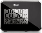  Mebus Funk-Wecker Mit Projektion Und Thermometer / Funkuhrwerk – Stellt Sich Vollautomatisch Ein / Schwenkbarer Projektor / Farbe: Schwarz / Modell: 42425
