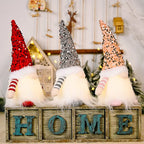  3er Pack Weihnachtswichtel Weihnachtsdeko Mit LED Weihnachtswichtel Plüschfiguren Weihnachtsfiguren Stehende Weihnachtsdeko Mit Beleuchtung Handgemachte Plüschfiguren (30 Cm X 10 Cm X 10 Cm)