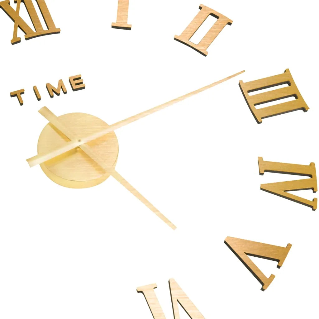  VidaXL 3D-Wanduhr Modernes Design Golden 100 Cm XXL