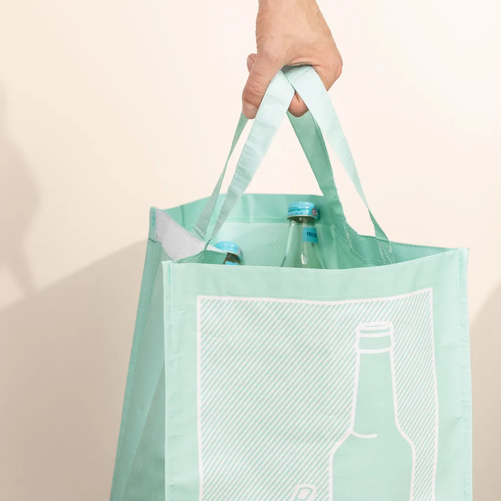  Navaris 3er Set Recycling Taschen Für Glas Plastik Und Papier - 3fach Mülleimer Müllsortierer - Mülltrennsystem Behälter Für Mülltrennung