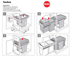  Hailo Abfallsammler 366610 Tandem 2x 15 L PlusFilter Mülleimer Abfalltrennsystem