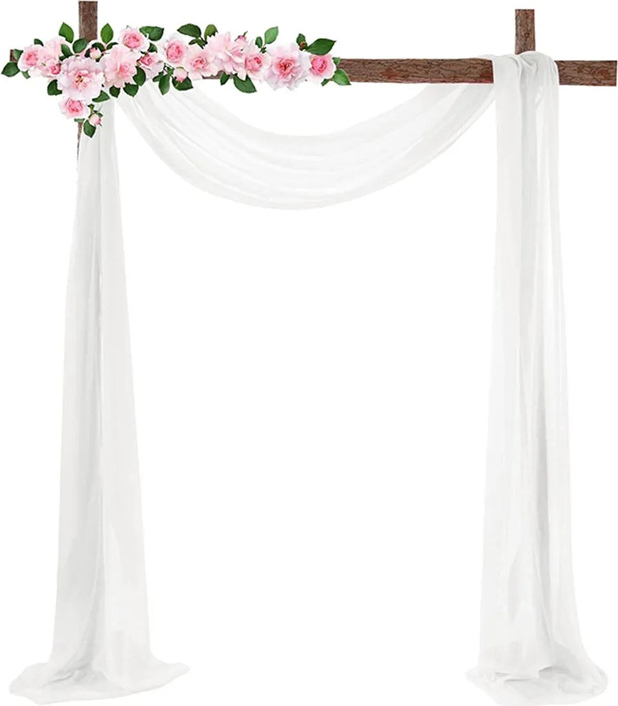  Querbehang Weiß Tüll Foto Hintergrund Hochzeit Vorhang Deko Weiss Hochzeitsbogen Gardinen Freihanddeko Dekoration Für Fotografie Party Hochzeit Geburtstag Taufe 70x600 Cm