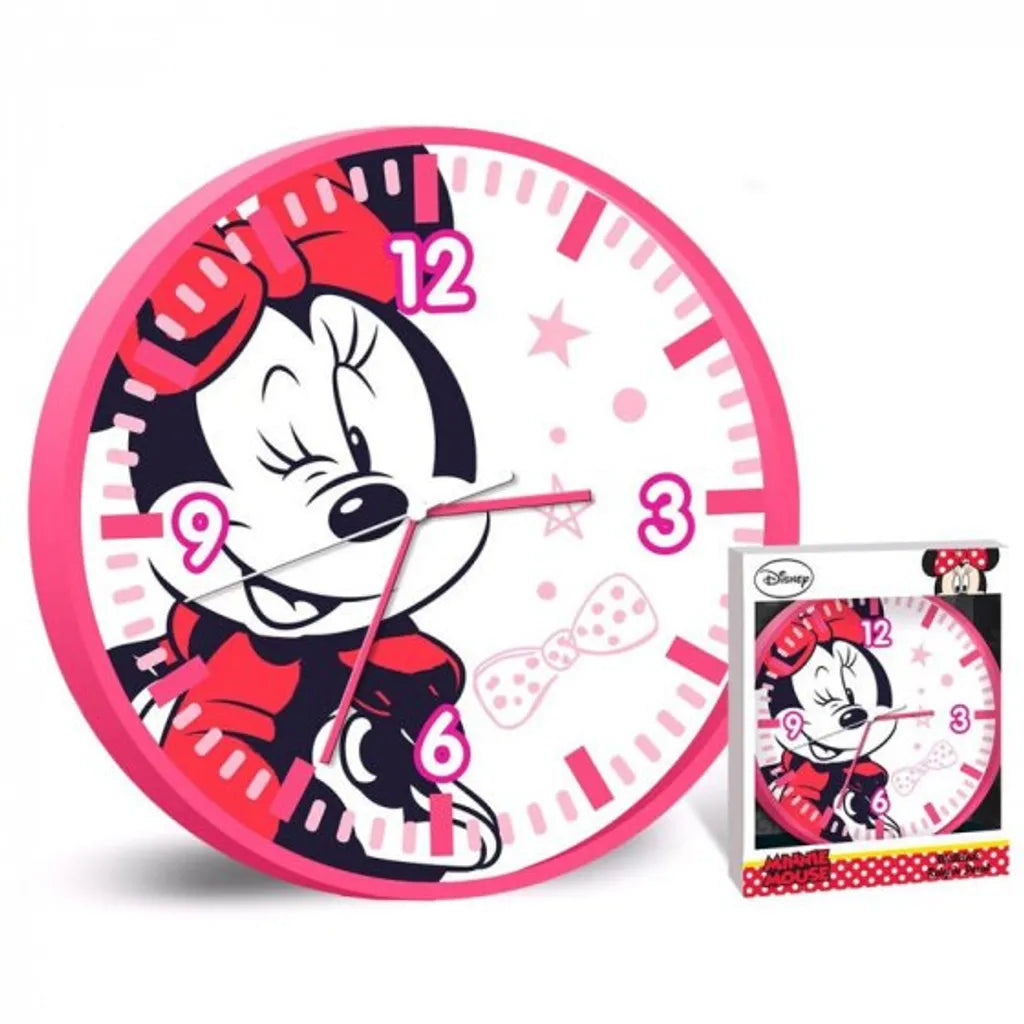  Disney Wanduhr Minnie Girls 25 Cm Rosa/weiß