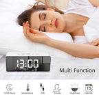  LED Spiegel Digitaler Wecker, Desktop USB Elektronisches Thermometer Am Bett Digitaler Wecker