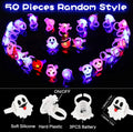  50 Stück 3D-Halloween-Leuchtringe, Spielzeuge, Halloween-Party, Gastgeschenke Für Kinder Und Erwachsene, Blinkender LED-Ring, Leuchtet Im Dunkeln, Partyzubehör, Halloween, Goodie Bag Füllstoffe, Keine Süßigkeiten-Geschenktüten