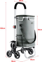  Treppensteiger Einkaufstrolley Neef Einkaufswagen Mit Thermotasche 41 Liter Bis 20 Kg Belastbar Transportwagen Mit Abnehmbarer Einkaufstasche Klappbar Dunkelgrau