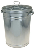  Zink Abfalleimer Mit Deckel - 55 Liter - Metall Mülleimer Mit 2 Griffen