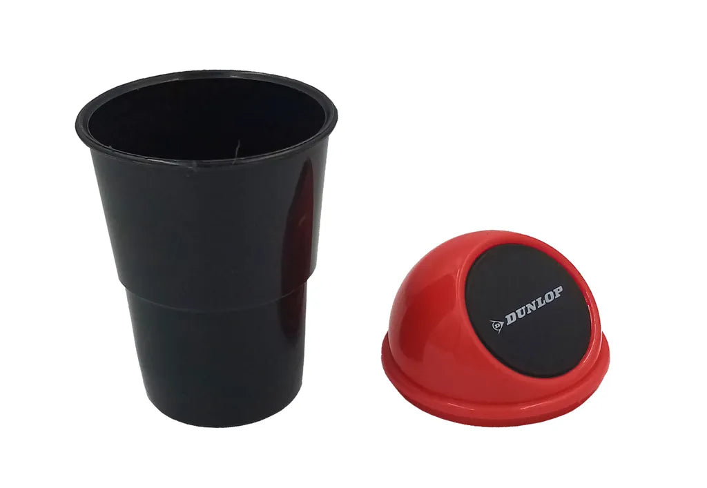  Mini MÜLLEIMER Für Auto Push-Deckel DUNLOP 400ml Automülleimer PKW KFZ Abfalleimer Tischabfalleimer Mülltonne Getränkehalter 74 (Rot)