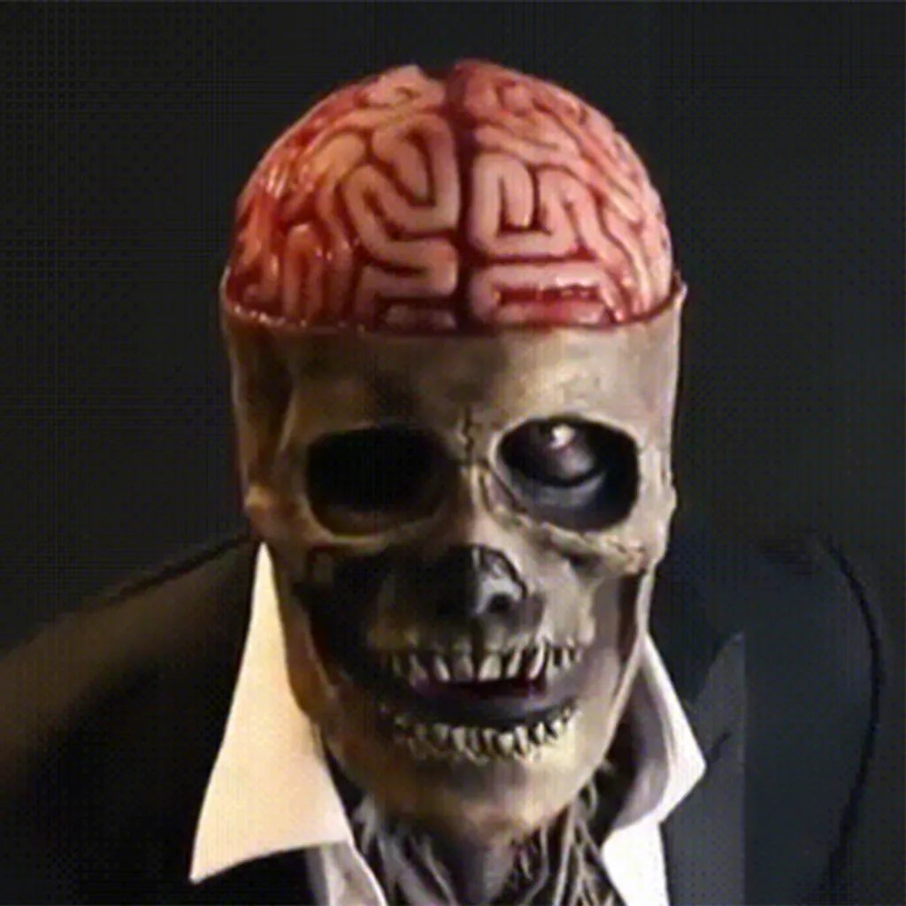  Halloween Schädelmaske Mit Zauberhut Gruselige Vollkopf Skelett Kopfbedeckung Biochemisch Realistische Latexmaske Für Erwachsene