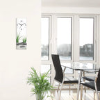  ARTland Glas Wanduhr Quarzuhr - Schwarzer Zeiger 3D Steine Größe: 20x60 Cm
