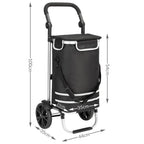  Monzana 2in1 Einkaufstrolley 56L Bis 50 Kg Klappbar Abnehmbare Tasche Handwagen Einkaufswagen Einkaufshilfe Roller, Farbe:schwarz