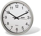  Hama Wanduhr CWA100 00186411 30cm Rund Analog Silber +Batterien