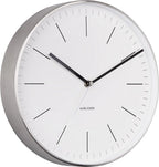  Karlsson - Wanduhr Minimal - Weiß/Nickel - Ø27,5cm