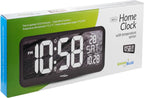  Digitale Uhr Mit Temperatuursensor 37x17cm Große Wanduhr Alarm LCD Display