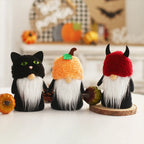  Halloween-Zwerge Herbst-Zwerge-Dekorationen, Handgefertigte Gesichtslose Plüsch-Halloween-Zwerge Mit Spinnen-Kürbis-Ornamenten Für Halloween-Erntedankfest-Dekorationen, Party, Kinder, Geschenk,schwarz