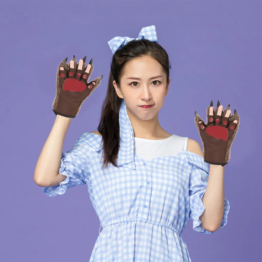  Skeleteen Werewolf Hand Kostümhandschuhe - Grau Behaarte Wolfsklauenhände Pfoten Monster Kostümzubehör Für Kinder Und Erwachsene
