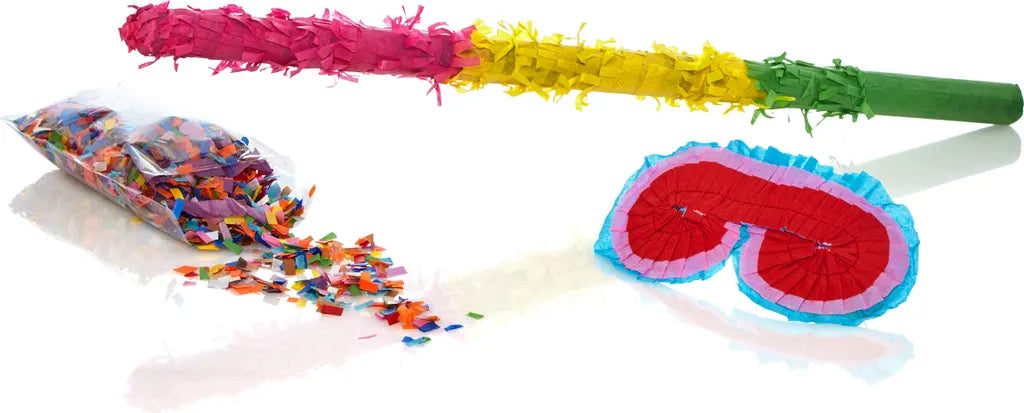  Lumaland Pinata Set Zum Befüllen Inkl. Schläger Maske Und 50g Konfetti Einhorn Magic Holographic Unicorn Ca. 40x14x54 Cm