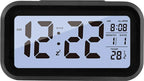  LED Wecker Digital Alarmwecker Uhr Kalender Beleuchtet Schlummerfunktion Alarm (Schwarz)