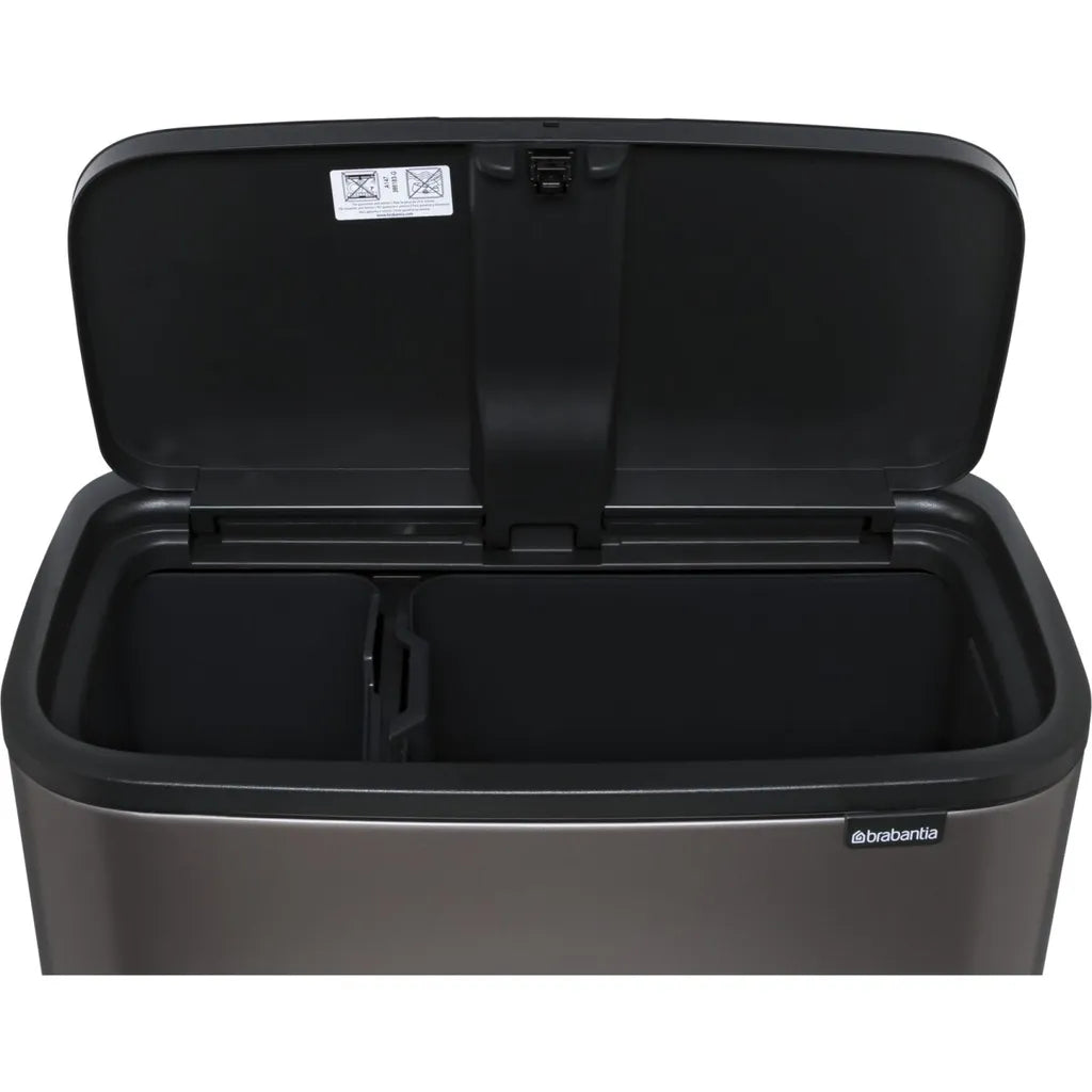  Brabantia Mülleimer Bo Touch Bin Platinum, 11 + 23 L
