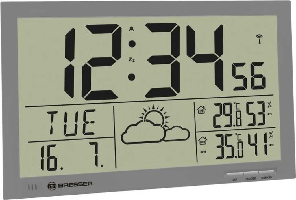  Bresser Wetterstation MyTime Jumbo 37 Cm Grau 2-teilig
