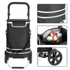  Monzana 2in1 Einkaufstrolley 56L Bis 50 Kg Klappbar Abnehmbare Tasche Handwagen Einkaufswagen Einkaufshilfe Roller, Farbe:schwarz