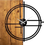  Wallity, Wooden- TNL1138, Leichte,Walnuss, Wanduhren, 56 X 3 X 58 Cm, 100% Holz (Dicke: 3 Cm) / Metall (Dicke: 1