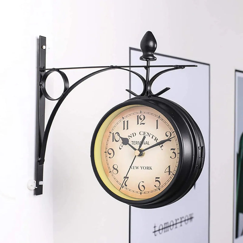  Bahnhofsuhr Vintage: Doppelseitige Bahnhofsuhr Im Retro-Design (Nostalgie Bahnhofsuhr)