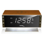  Technoline WT 487 Radiowecker Mit Qi-Ladefläche, Farbe:Braun
