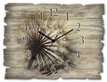  ARTland Holz Wanduhr Quarzuhr - Schwarzer Zeiger Große Pusteblume Größe: 40x30 Cm