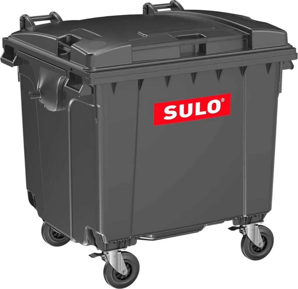  Sulo I Müllcontainer MGB 1100 Liter | 4-Rad-Behälter Mit Flachdeckel | Grau
