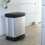  Curver Tretmülleimer Deco Rechteckig 30L Silbern