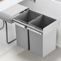  Wesco Double Deluxe. Abfallsammler, Alu Grau. - Mülleimer