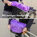  EAZY CASE Fahrradkorb Regenschutz, Wasserfester Korbüberzug, Schutzhülle, Korbabdeckung Wasserabweisend, Regenüberzug Für Fahrradkorb Elastisch, Schutzhaube Für Regen, Dunkelblau, Lila Violett